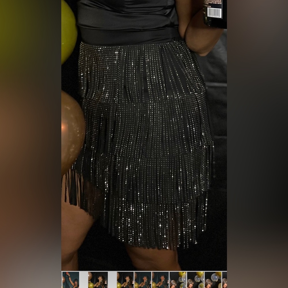 Black sequins skirt